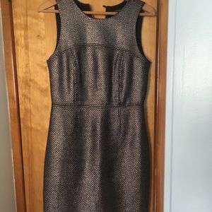 Gold Metallic Banana Republic Shift Dress Size 8